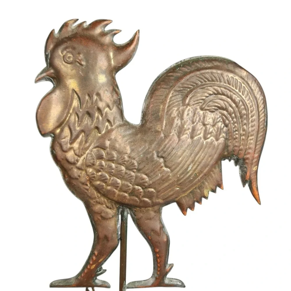 Vintage Rooster Tabletop Weather Vane Brass Finish Made in Taiwan 14